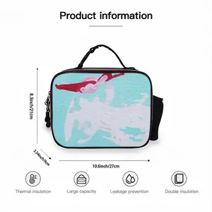 Summer Doodle Portable Leather Lunch Bag