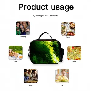 Bigin Green Portable Leather Lunch Bag