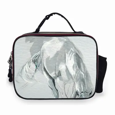 Grey Horse Portable Leather Lunch Bag