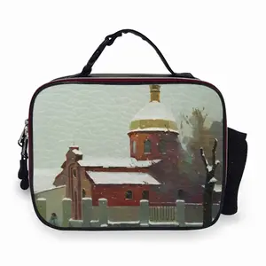 Landscape With An Old Church Portable Leather Lunch Bag