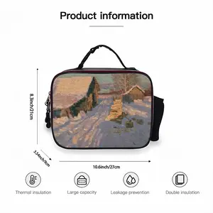 Winter Evening Shadows Portable Leather Lunch Bag