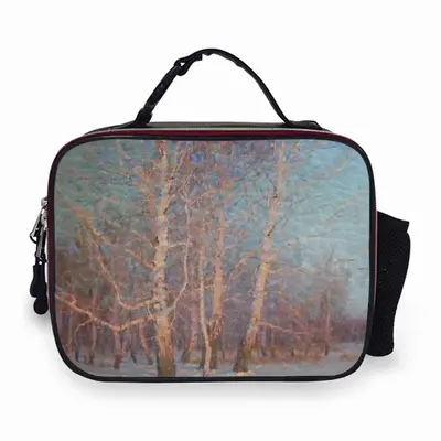 Frosty Evening Portable Leather Lunch Bag