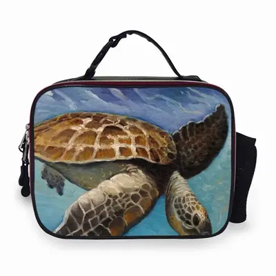 Caribbean Turtle Portable Leather Lunch Bag