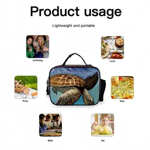 Caribbean Turtle Portable Leather Lunch Bag