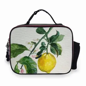 Lemon Branch Portable Leather Lunch Bag