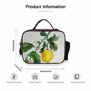 Lemon Branch Portable Leather Lunch Bag