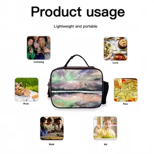 Aurora Borealis Portable Leather Lunch Bag