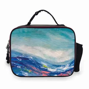 Dancing Waves Portable Leather Lunch Bag