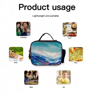 Dancing Waves Portable Leather Lunch Bag