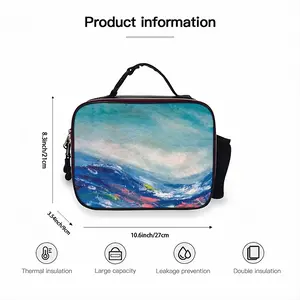 Dancing Waves Portable Leather Lunch Bag