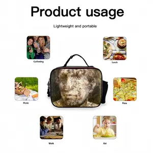 Face 5 Portable Leather Lunch Bag