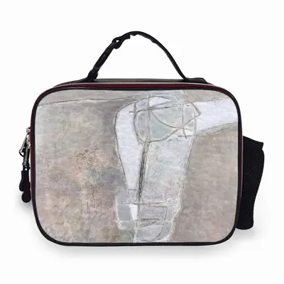 White Shape Portable Leather Lunch Bag