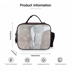 White Shape Portable Leather Lunch Bag