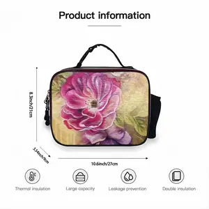 Smell Of Rose Portable Leather Lunch Bag