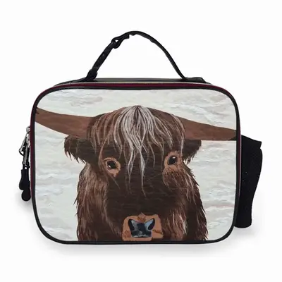 Bull - Red Bull Taurus Animals Buffalo Wild Portable Leather Lunch Bag