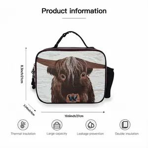 Bull - Red Bull Taurus Animals Buffalo Wild Portable Leather Lunch Bag