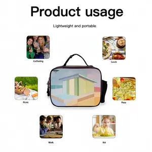 Color Rhytm Portable Leather Lunch Bag