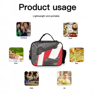 Accident Collage Portable Leather Lunch Bag