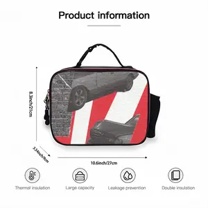 Accident Collage Portable Leather Lunch Bag