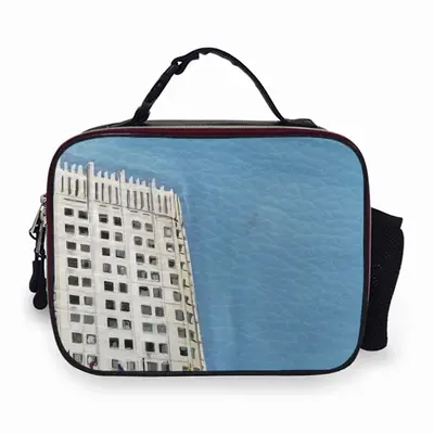 White House Portable Leather Lunch Bag