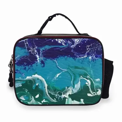 Stormy Sea Portable Leather Lunch Bag