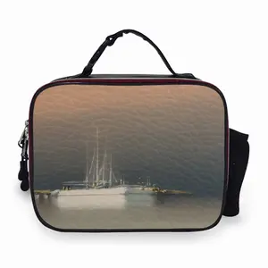 The Sailboats Portable Leather Lunch Bag