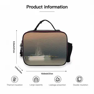 The Sailboats Portable Leather Lunch Bag