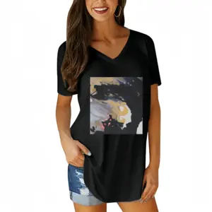 Women Stylin V-neck Short Sleeve T-Shirt (Long)