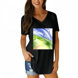 Women The Sixth Day V-neck Short Sleeve T-Shirt (Long)