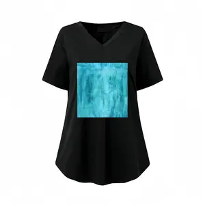 Women The Sea V-neck Short Sleeve T-Shirt (Long)