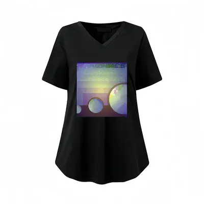 Women Horizon_Trio V-neck Short Sleeve T-Shirt (Long)