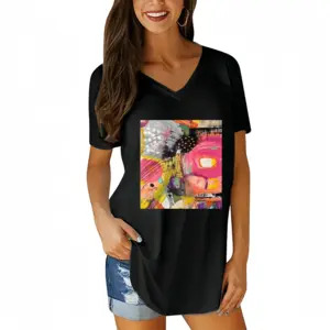 Women Rabid V-neck Short Sleeve T-Shirt (Long)