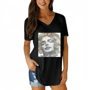 Women Marylin A Jamais V-neck Short Sleeve T-Shirt (Long)