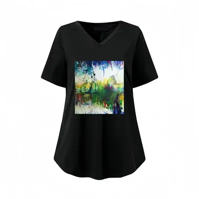 Women The Forest V-neck Short Sleeve T-Shirt (Long)