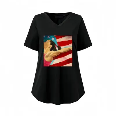 Women Mckayla Maroney V-neck Short Sleeve T-Shirt (Long)