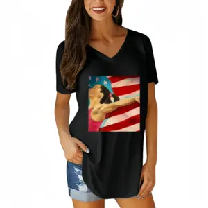 Women Mckayla Maroney V-neck Short Sleeve T-Shirt (Long)