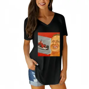 Women Michael V-neck Short Sleeve T-Shirt (Long)