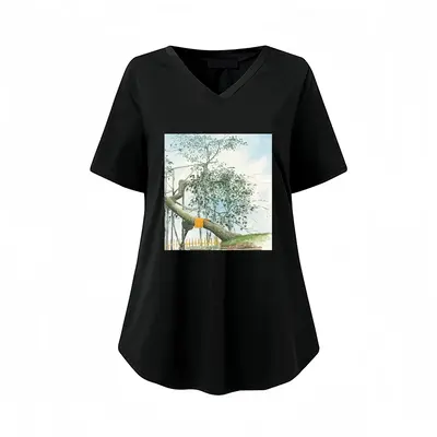 Women The Sacred Branch V-neck Short Sleeve T-Shirt (Long)