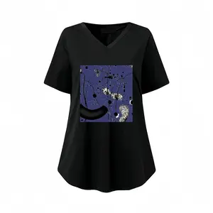 Women Space 1 V-neck Short Sleeve T-Shirt (Long)