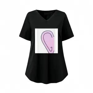 Women At Last A Picture I Can Talk To V-neck Short Sleeve T-Shirt (Long)