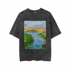 Men River Short Sleeve T-Shirt (Denim Fabric)