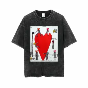 Men Love Is All Around Short Sleeve T-Shirt (Denim Fabric)