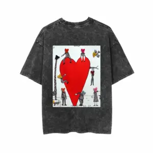 Men Love Is All Around Short Sleeve T-Shirt (Denim Fabric)