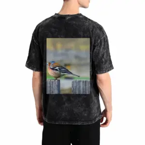 Men Bird Short Sleeve T-Shirt (Denim Fabric)