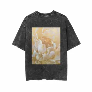 Men Gold Flower Short Sleeve T-Shirt (Denim Fabric)