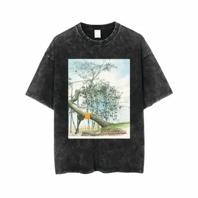 Men The Sacred Branch Short Sleeve T-Shirt (Denim Fabric)