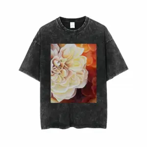 Men Roses Short Sleeve T-Shirt (Denim Fabric)