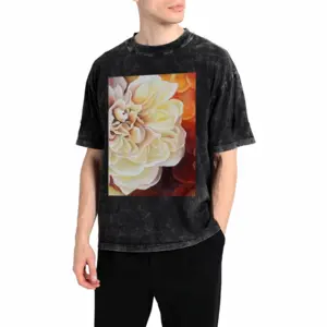 Men Roses Short Sleeve T-Shirt (Denim Fabric)