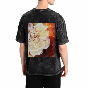 Men Roses Short Sleeve T-Shirt (Denim Fabric)