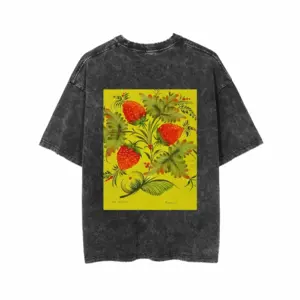 Men Raspberry Short Sleeve T-Shirt (Denim Fabric)